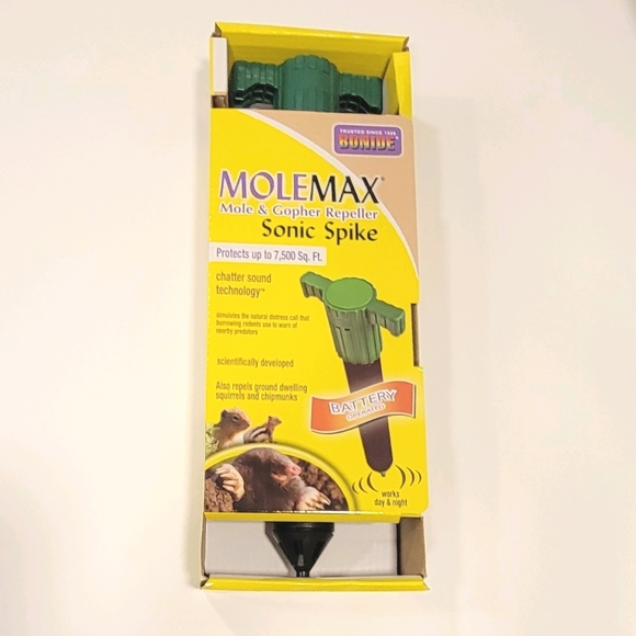 New. Bonide Molemax Mole & Gopher Repeller Sonic - Picture 5 of 6